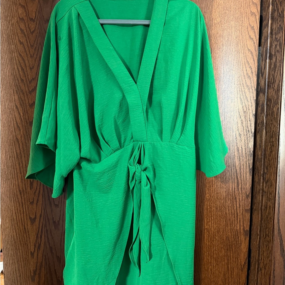 Cupshe Bright Green V-Neck Mini Dress